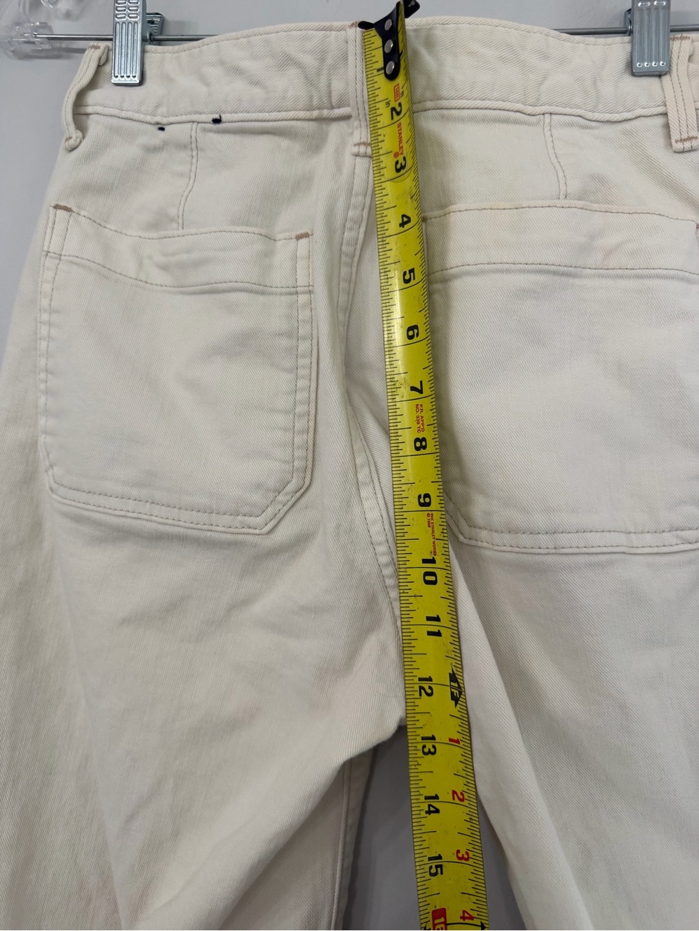 GAP women’s 27 cream ivory wide leg patch pockets denim jeans - Picture 6 of 11